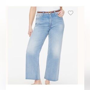 EUC JCrew Curvy Wide Leg Crop Jeans Raw Hem Size 30